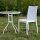 White rattan weave stackable plastic armless chair
